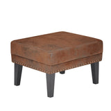 Hi - Back Vintage Distressed Accent Chair With Ottoman - Driftwood - Sleep Galleria