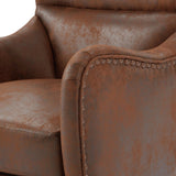 Hi - Back Vintage Distressed Accent Chair With Ottoman - Driftwood - Sleep Galleria