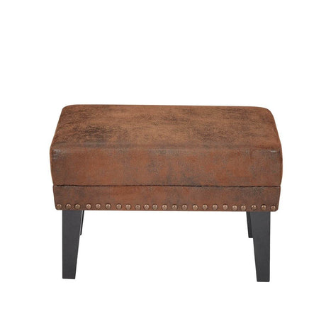 Hi-Back Vintage Distressed Accent Chair With Ottoman - Sleep Galleria