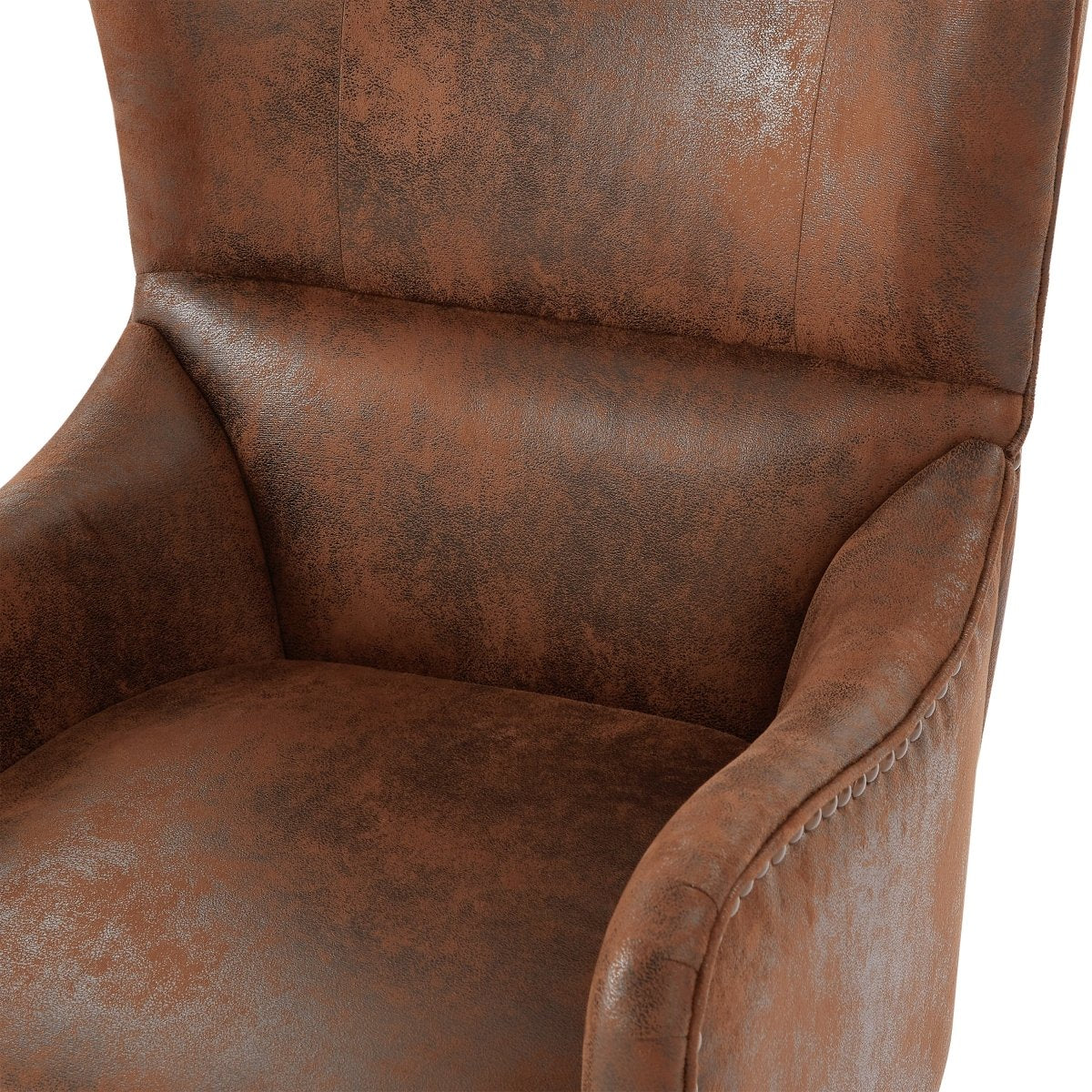 Hi - Back Vintage Distressed Accent Chair With Ottoman - Driftwood - Sleep Galleria