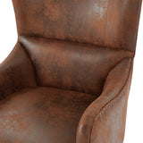 Hi - Back Vintage Distressed Accent Chair With Ottoman - Driftwood - Sleep Galleria