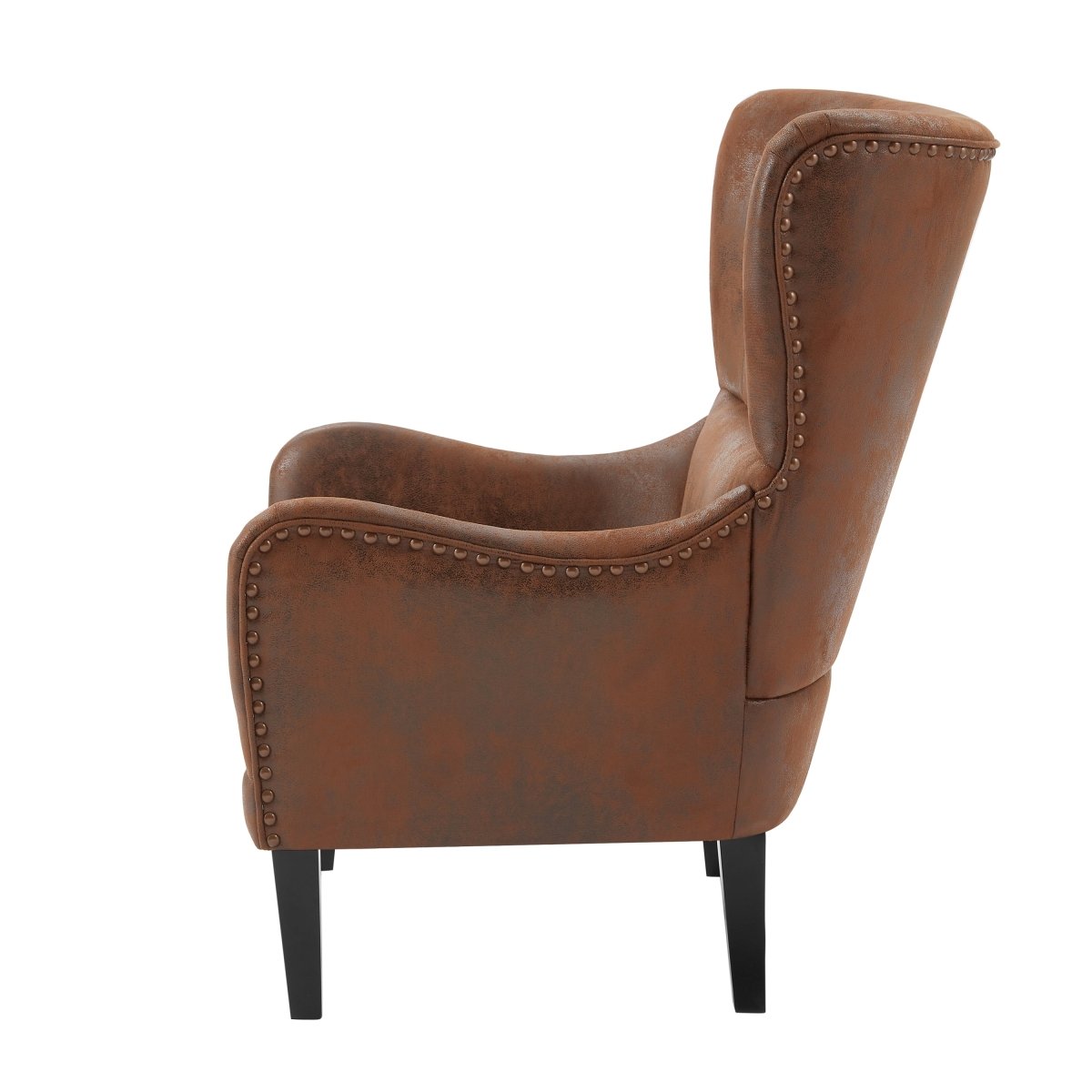 Hi - Back Vintage Distressed Accent Chair With Ottoman - Driftwood - Sleep Galleria