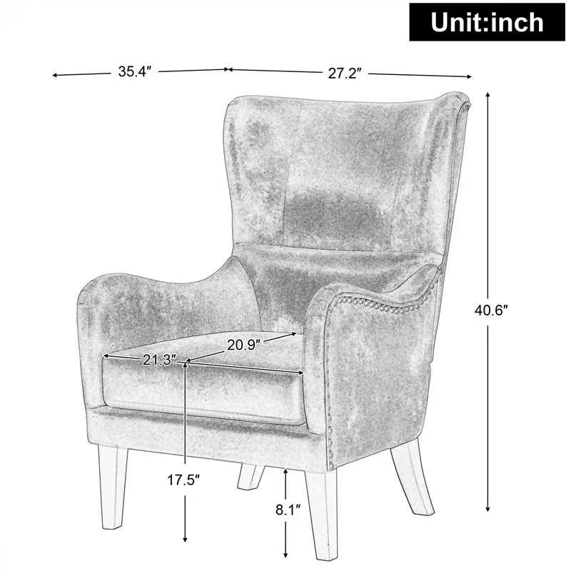 Hi - Back Vintage Distressed Accent Chair With Ottoman - Driftwood - Sleep Galleria