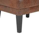 Hi - Back Vintage Distressed Accent Chair With Ottoman - Driftwood - Sleep Galleria