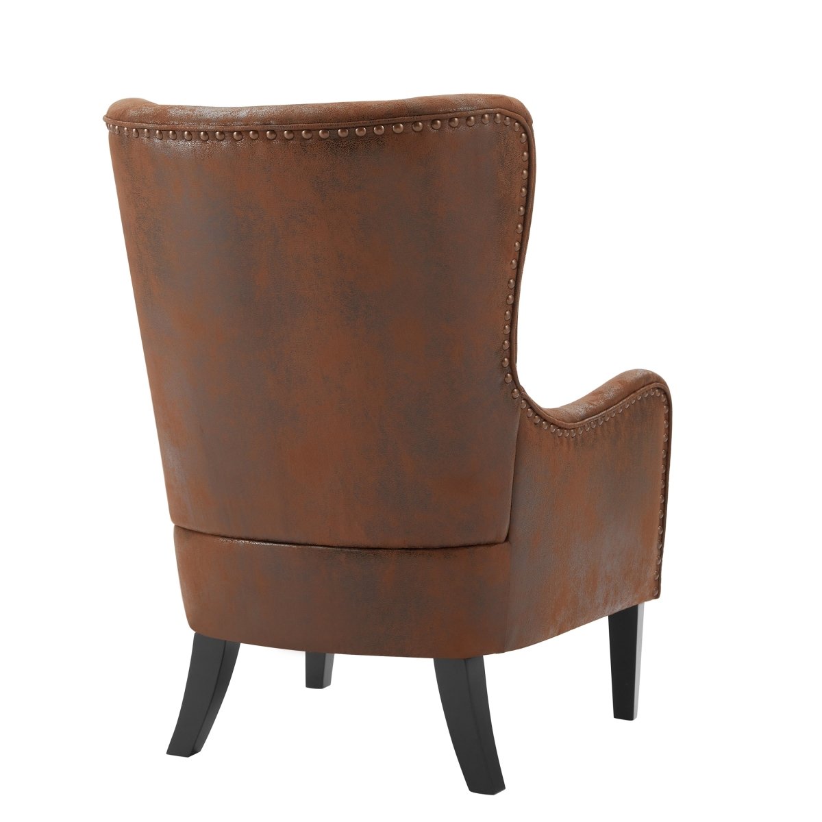 Hi - Back Vintage Distressed Accent Chair With Ottoman - Driftwood - Sleep Galleria