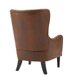 Hi - Back Vintage Distressed Accent Chair With Ottoman - Driftwood - Sleep Galleria