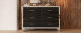 High Gloss Black MDF Dresser With 6 Drawers - Sleep Galleria