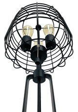 Industrial Black Metal Wire Cage Table Lamp With USB Port - Driftwood - Sleep Galleria