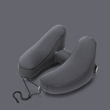 Inflatable Hooded Travel Neck Pillow With Velvet Cover - Sleep Galleria