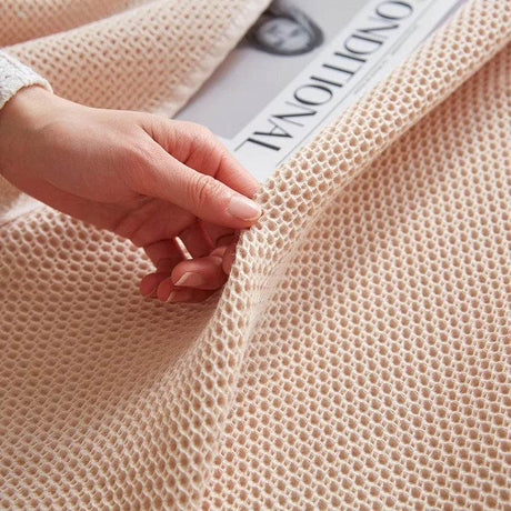Japanese - Style 100% Cotton Summer Honeycomb Blanket - Driftwood - Sleep Galleria