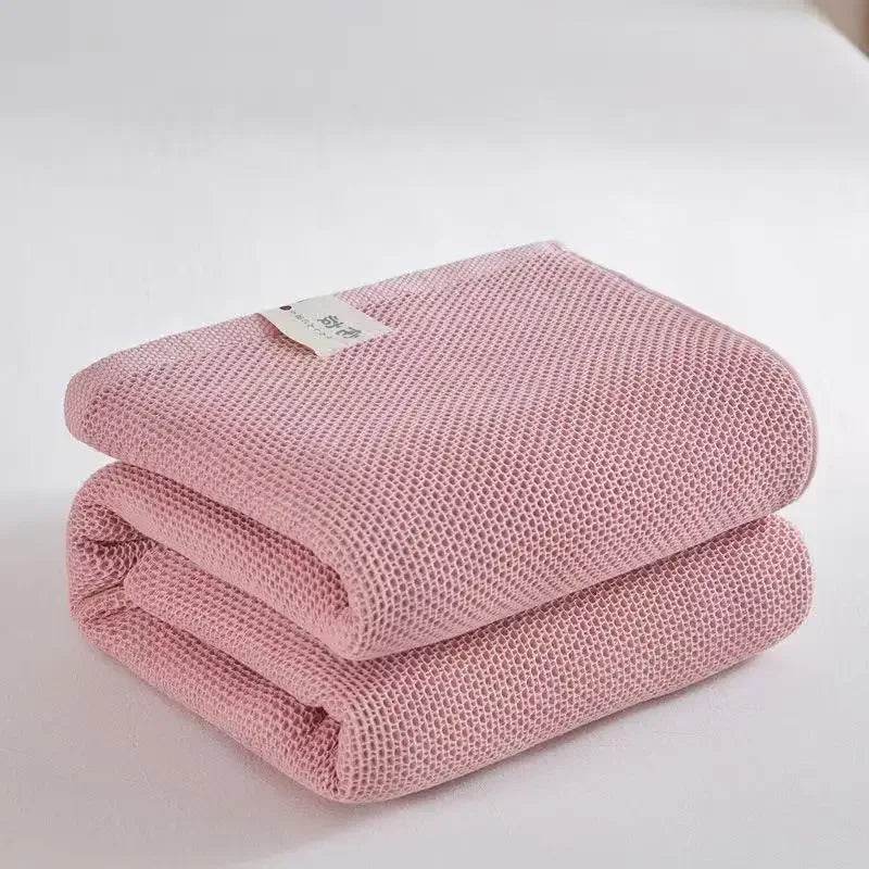 Japanese - Style 100% Cotton Summer Honeycomb Blanket - Driftwood - Sleep Galleria