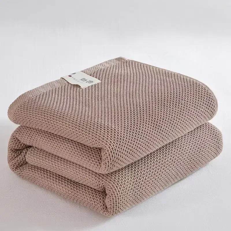 Japanese - Style 100% Cotton Summer Honeycomb Blanket - Driftwood - Sleep Galleria