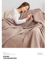 Japanese - Style 100% Cotton Summer Honeycomb Blanket - Driftwood - Sleep Galleria