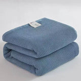 Japanese - Style 100% Cotton Summer Honeycomb Blanket - Driftwood - Sleep Galleria