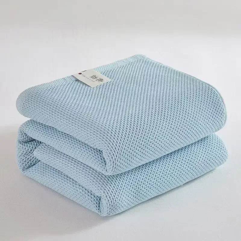 Japanese - Style 100% Cotton Summer Honeycomb Blanket - Driftwood - Sleep Galleria
