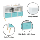 Kids MDF Bookcase With Collapsible Fabric Drawers - Sleep Galleria