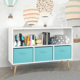 Kids MDF Bookcase With Collapsible Fabric Drawers - Sleep Galleria