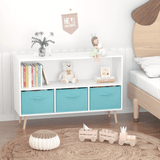 Kids MDF Bookcase With Collapsible Fabric Drawers - Sleep Galleria