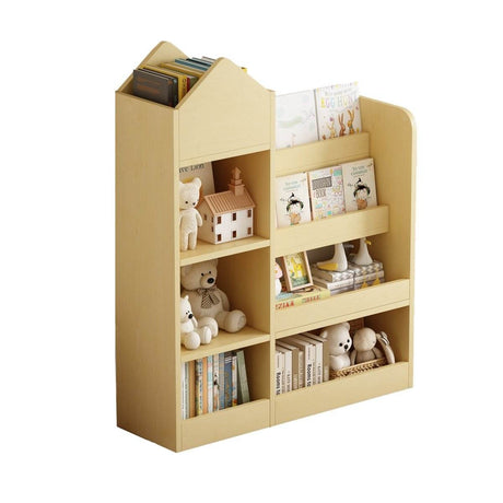 Kids Wooden Bookshelf Storage Organizer With Baskets - Sleep Galleria