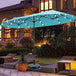 Large Solar LED Patio Umbrella With Crank System - Driftwood - Sleep Galleria