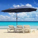 Large Solar LED Patio Umbrella With Crank System - Driftwood - Sleep Galleria