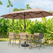 Large Solar LED Patio Umbrella With Crank System - Driftwood - Sleep Galleria