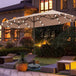 Large Solar LED Patio Umbrella With Crank System - Driftwood - Sleep Galleria