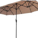 Large Solar LED Patio Umbrella With Crank System - Driftwood - Sleep Galleria