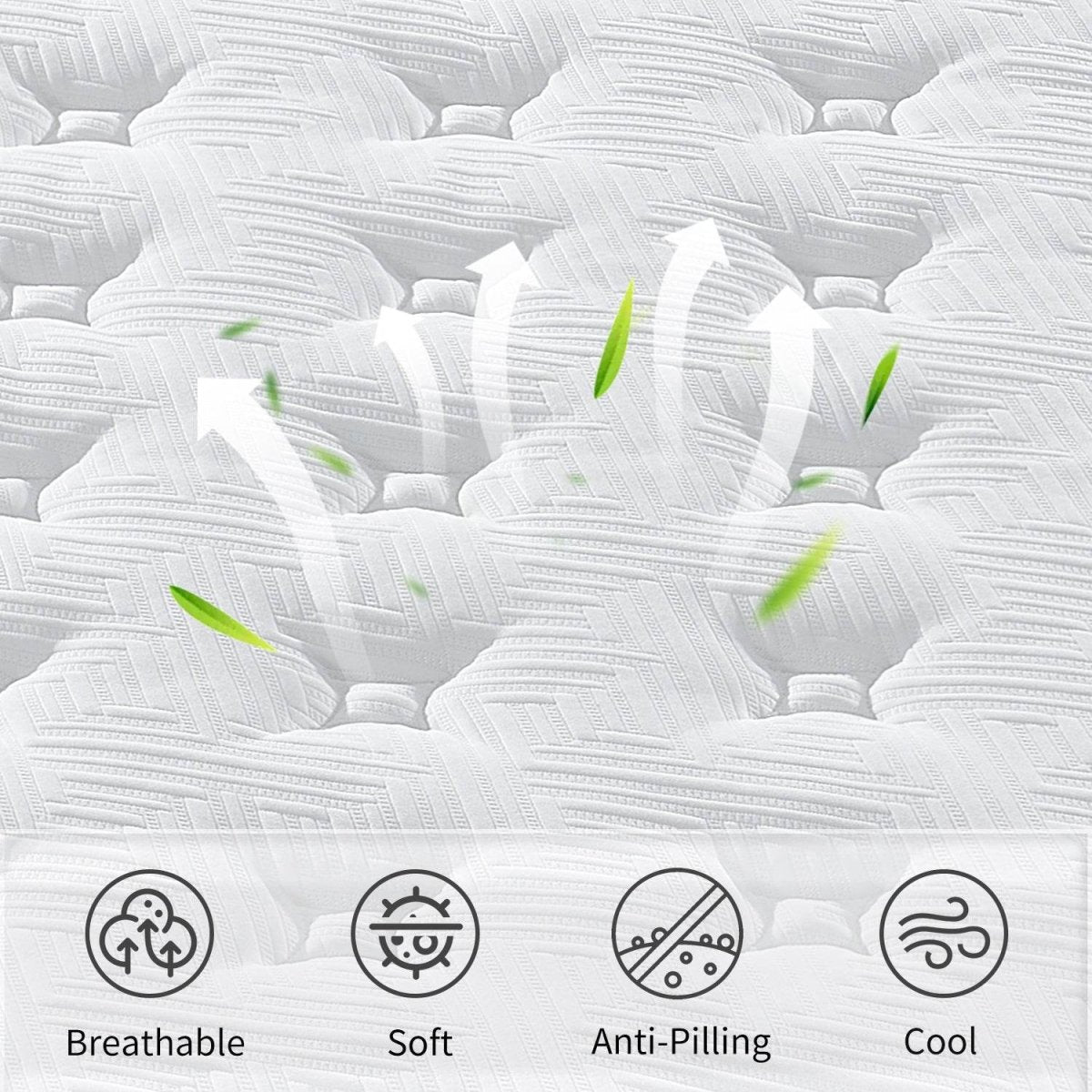 Medium 12-Inch Breathable Memory Foam Pocket Spring Mattress - Sleep Galleria