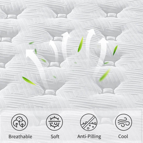 Medium 12-Inch Breathable Memory Foam Pocket Spring Mattress - Sleep Galleria