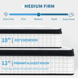 Medium 12-Inch Breathable Memory Foam Pocket Spring Mattress - Sleep Galleria