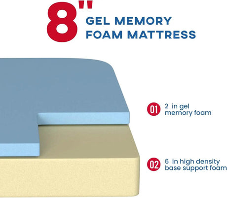 Medium 8-Inch Gel-Infused Cooling Memory Foam Mattress - Sleep Galleria