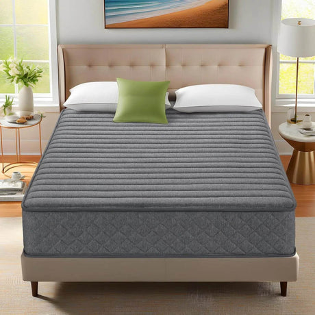Medium Hybrid Pocket Spring Memory Foam Mattress 8 - Inch - Driftwood - Sleep Galleria