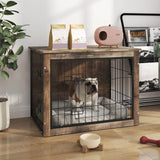 Medium Wooden Dog Crate Furniture With Double Doors - Sleep Galleria