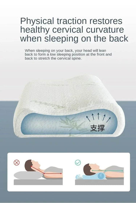 Memory Foam Cervical Neck Protection Pillow - Driftwood - Sleep Galleria