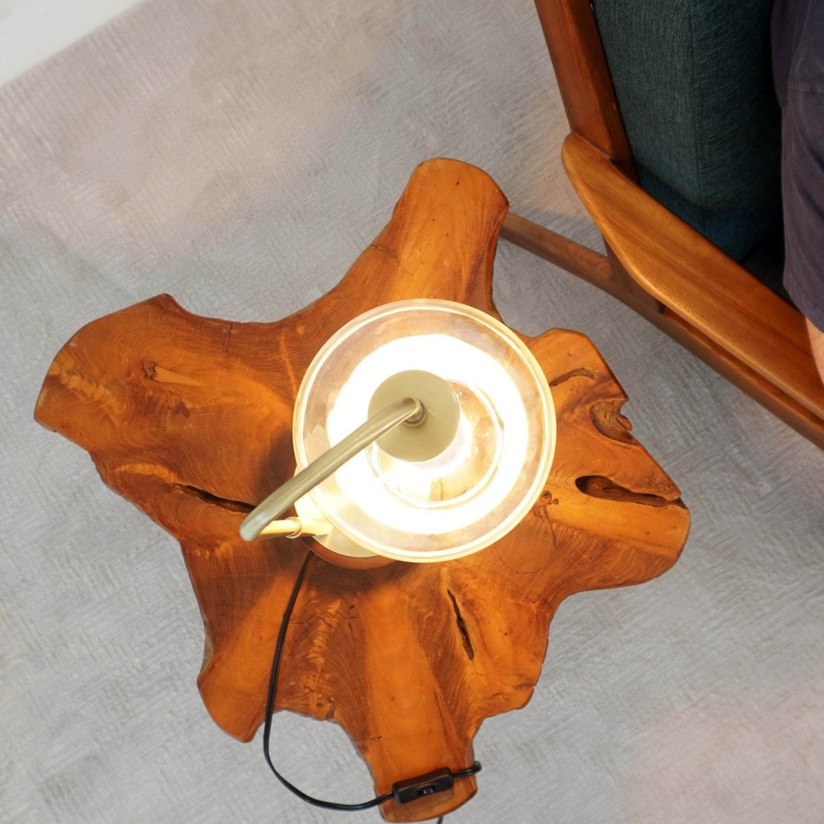 Mid-Century Modern Bronze Metal Glass Table Lamp - Sleep Galleria