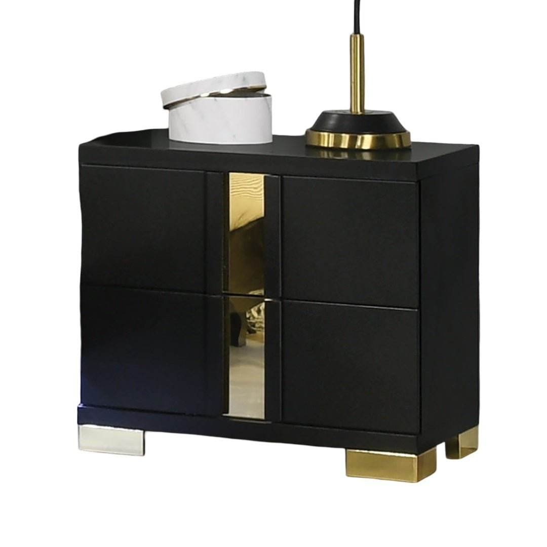 Modern Black 3-Piece Bedroom Set With LED Nightstands - Sleep Galleria