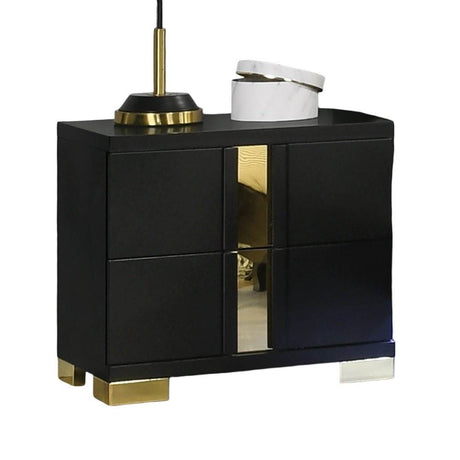 Modern Black 3-Piece Bedroom Set With LED Nightstands - Sleep Galleria