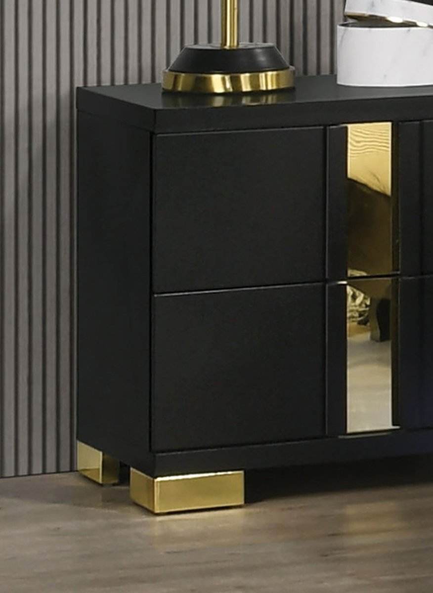 Modern Black 3-Piece Bedroom Set With LED Nightstands - Sleep Galleria