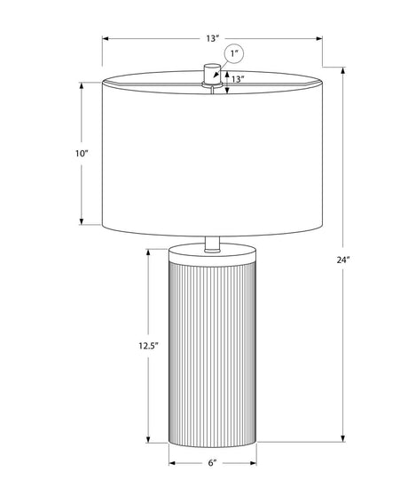 Modern Black Concrete Ribbed Base Table Lamp - Sleep Galleria