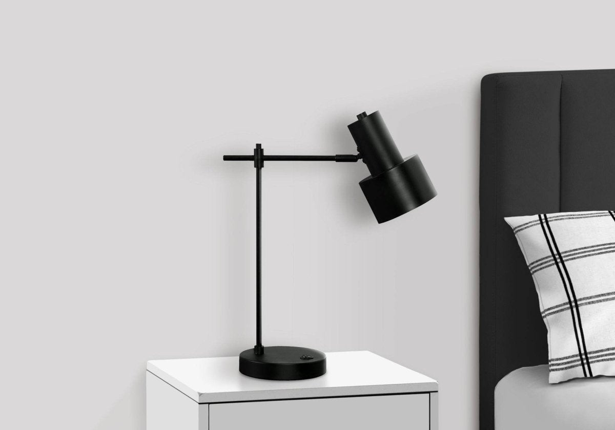 Modern Black Metal USB Port Table Lamp - Driftwood - Sleep Galleria