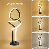 Modern Double Spiral Adjustable Brightness LED Table Lamp - Driftwood - Sleep Galleria