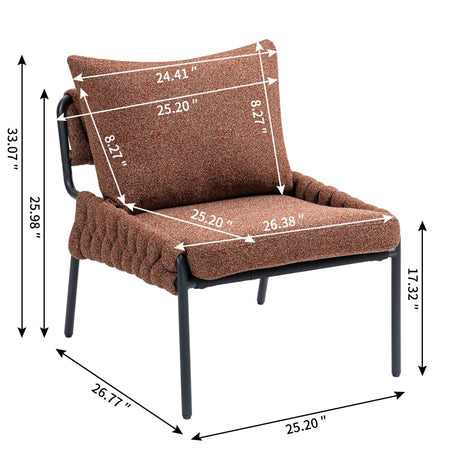 Modern Ergonomic Braided Upholstery Lounge Chair - Driftwood - Sleep Galleria