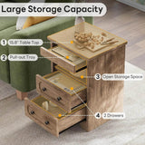 Modern Glass Nightstand With Hidden Tray Storage - Sleep Galleria