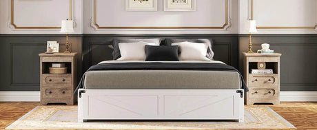 Modern Glass Nightstand With Hidden Tray Storage - Sleep Galleria