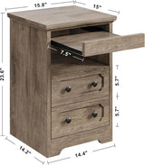 Modern Glass Nightstand With Hidden Tray Storage - Sleep Galleria