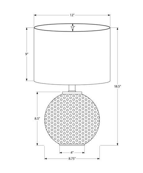 Modern Grey Resin Globe Table Lamp With Ivory Shade - Sleep Galleria