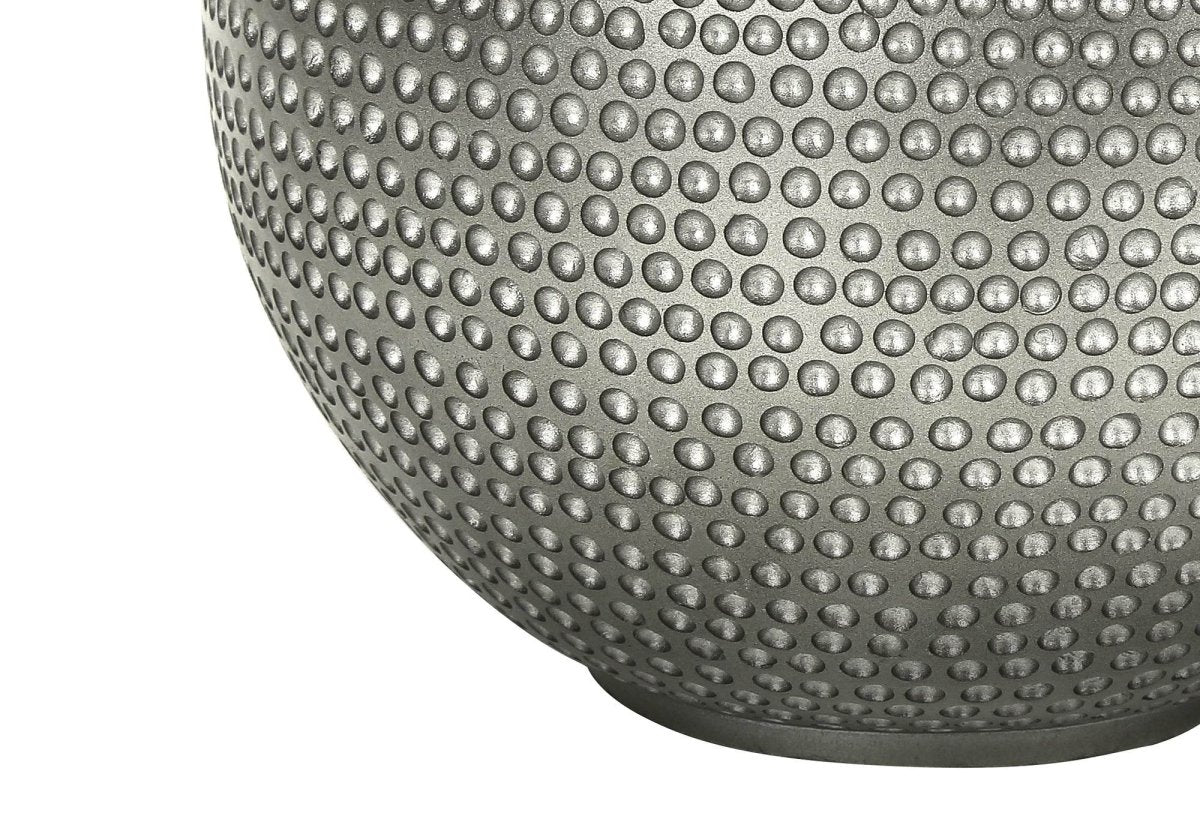 Modern Grey Resin Globe Table Lamp With Ivory Shade - Driftwood - Sleep Galleria