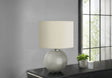 Modern Grey Resin Globe Table Lamp With Ivory Shade - Driftwood - Sleep Galleria