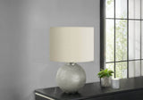 Modern Grey Resin Globe Table Lamp With Ivory Shade - Driftwood - Sleep Galleria